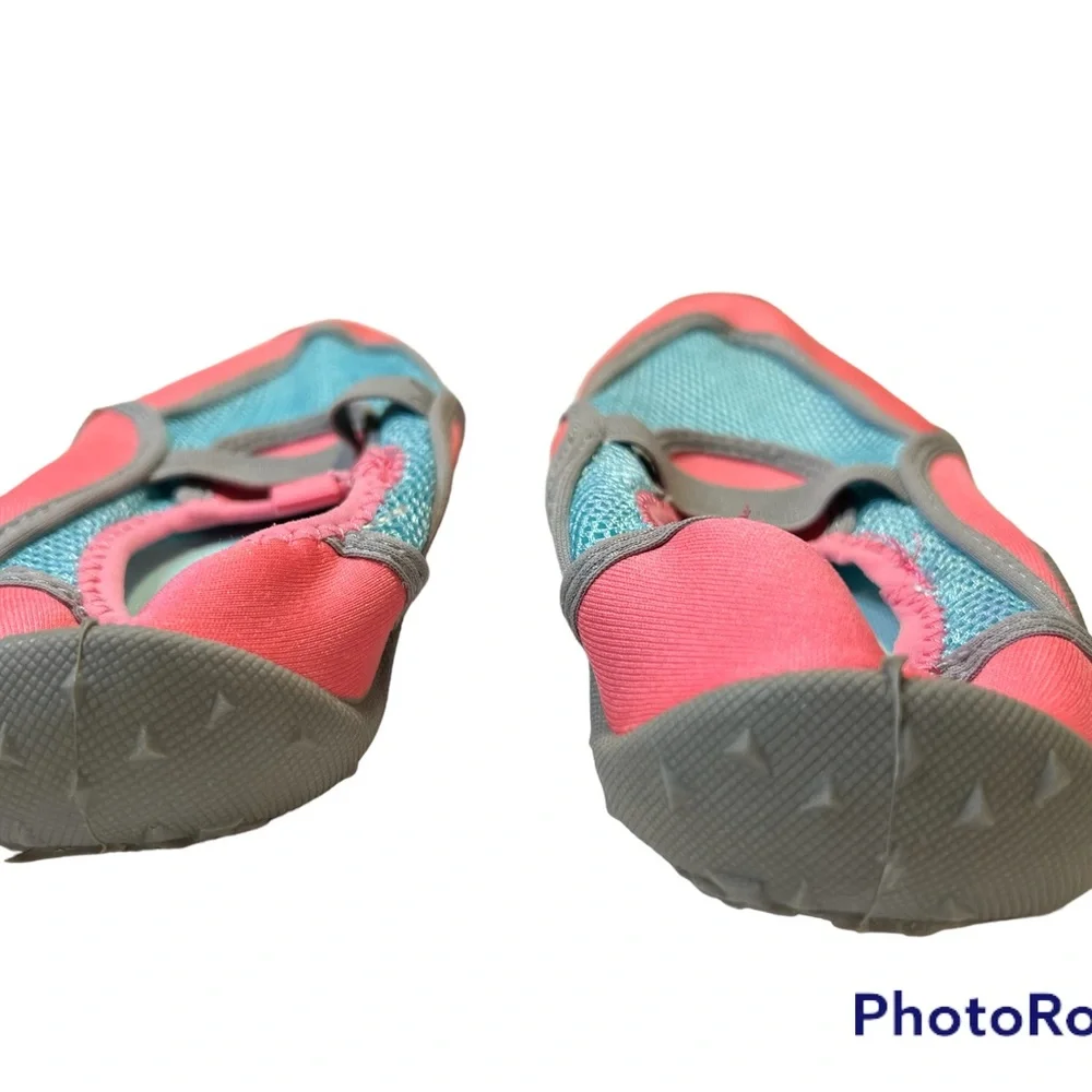 Girls, pink and blue water shoes, size 2–3
